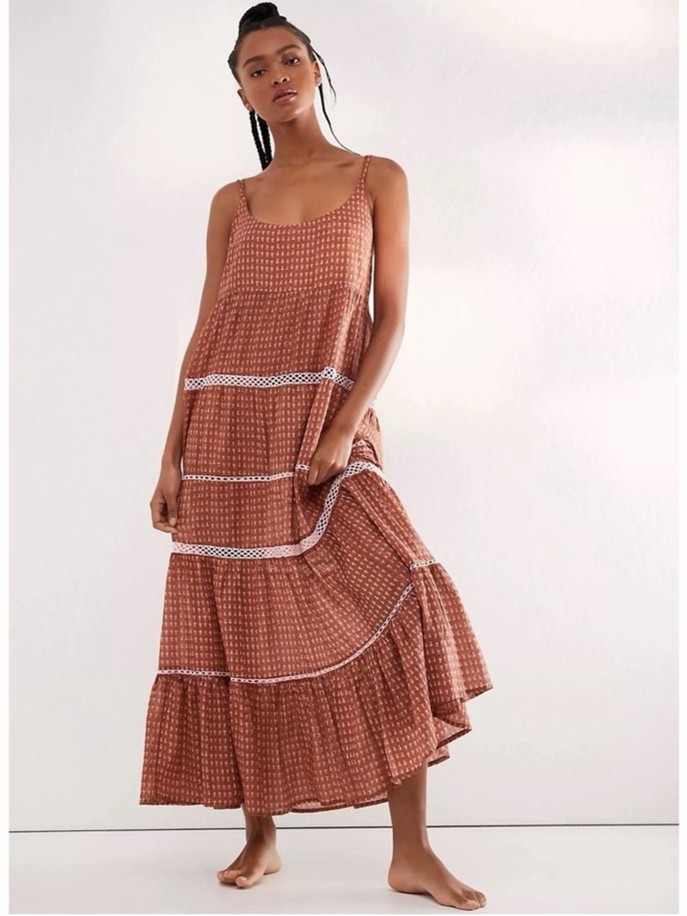 Free People Midnight Dance Maxi Dress - Rust